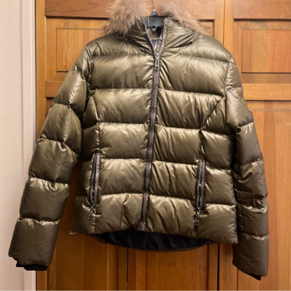 SKEA Elsa Down Ski Jacket Puffer Coat Gold Sz 10 Medium Water Resistant